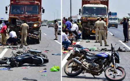 दर्दनाक हादसे में उजड़ गया परिवार, ट्रक ने पति-पत्नी और मासूम बच्चे को कुचला; तीनों की मौके पर मौत